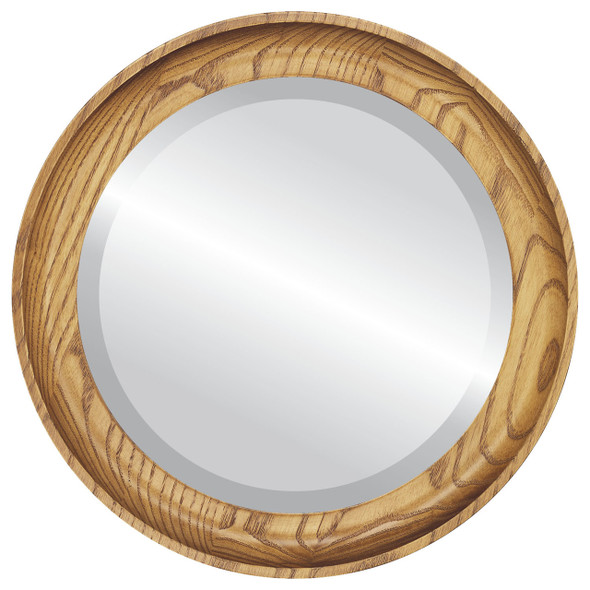 Vancouver Beveled Round Mirror Frame in Carmel