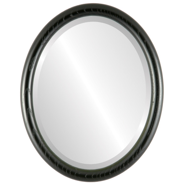 Sydney Beveled Oval Mirror Frame in Matte Black