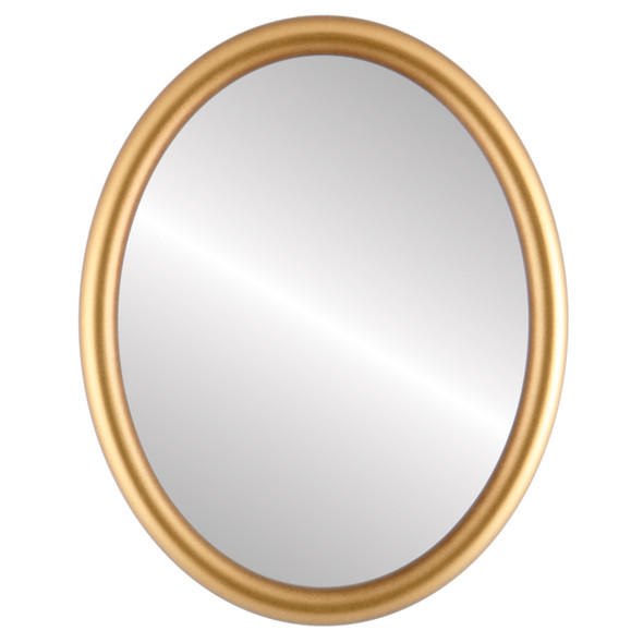 Pasadena Flat Oval Mirror Frame in Desert Gold