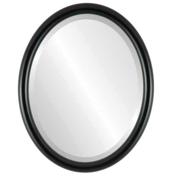 Pasadena Beveled Oval Mirror Frame in Gloss Black