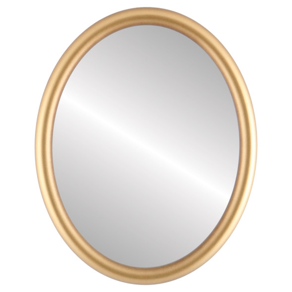 Pasadena Flat Oval Mirror Frame in Gold Spray