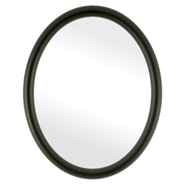 Pasadena Flat Oval Mirror Frame in Matte Black