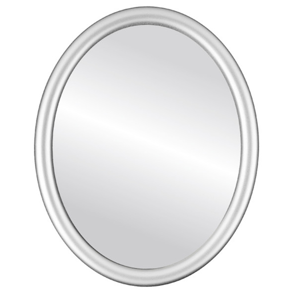 Pasadena Flat Oval Mirror Frame in Silver Spray
