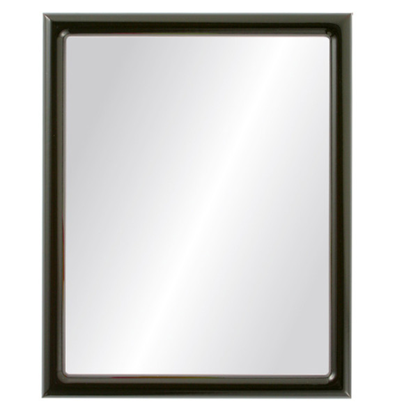 Pasadena Flat Rectangle Mirror Frame in Gloss Black