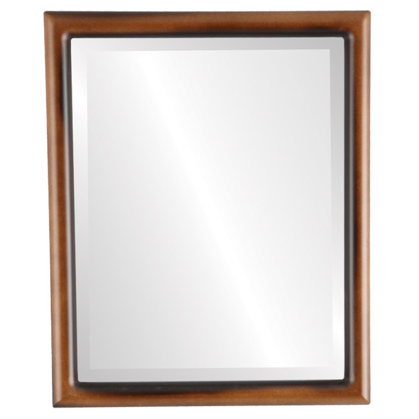 Pasadena Beveled Rectangle Mirror Frame in Walnut