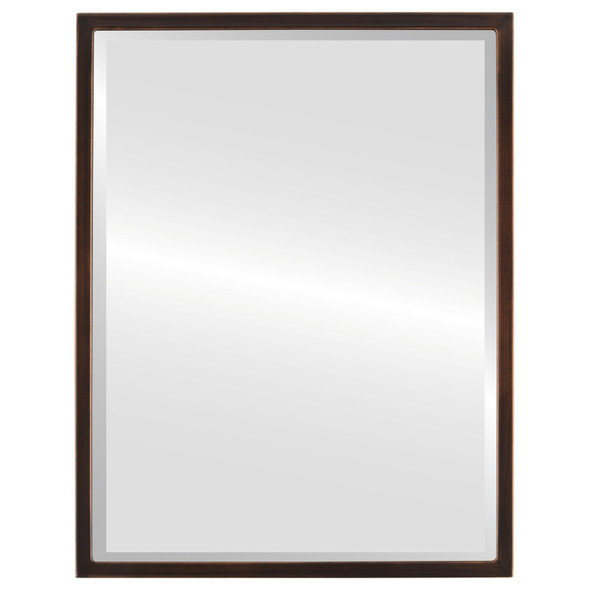 London Bevelled Rectangle Mirror Frame in Rubbed Bronze