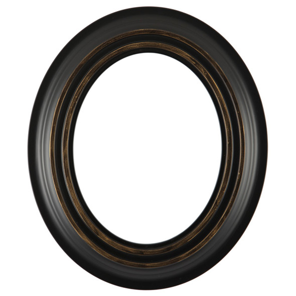 Imperial Oval Frame # 490 - Matte Black with Gold Lip