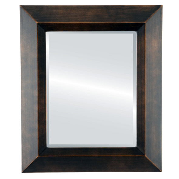 Veneto Bevelled Rectangle Mirror Frame in Rubbed Bronze