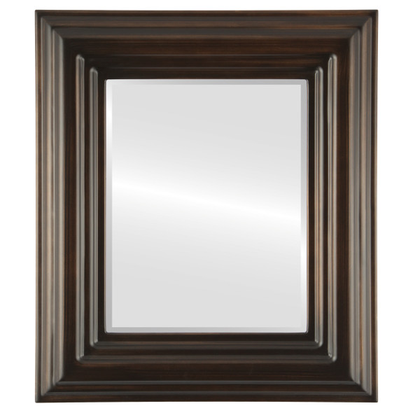 Regalia Beveled Rectangle Mirror Frame in Rubbed Bronze