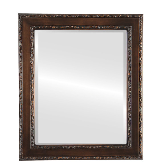 Monticello Beveled Rectangle Mirror Frame in Rubbed Bronze