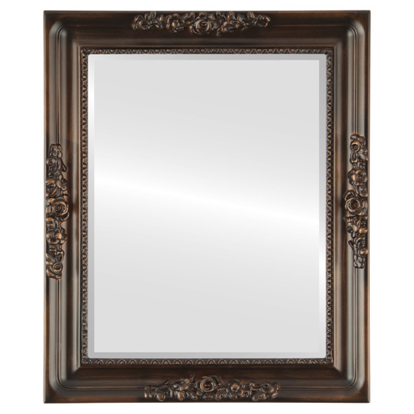 Versailles Beveled Rectangle Mirror Frame in Rubbed Bronze