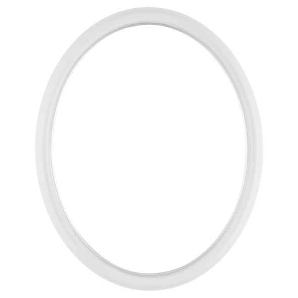 Hamilton Oval Frame #551 - Linen White with Silver Lip