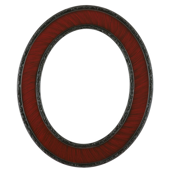 Round Frame In Vintage Cherry Finish Ornate Decorations On Flat