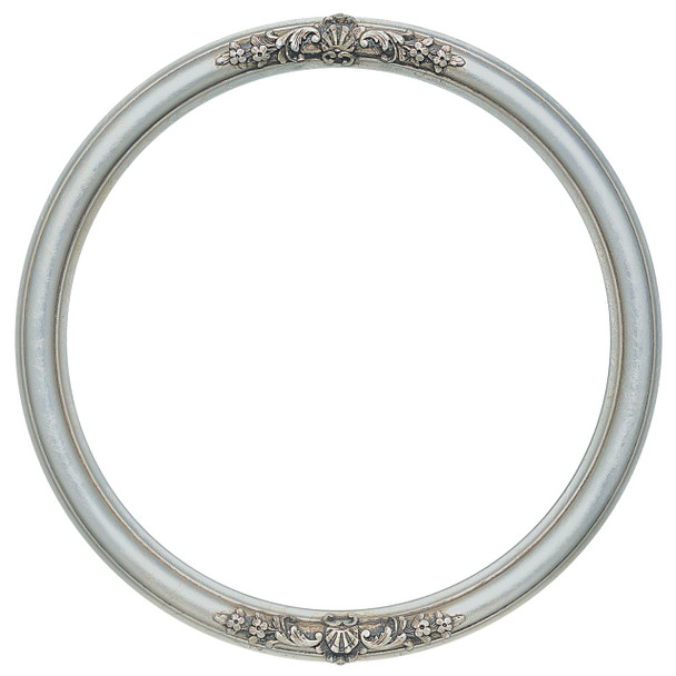 Contessa Round Frame # 554 - Silver Leaf with Brown Antique