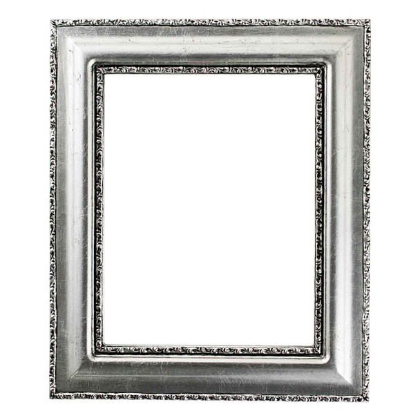 Somerset Rectangle Frame # 452 - Silver Leaf with Black Antique
