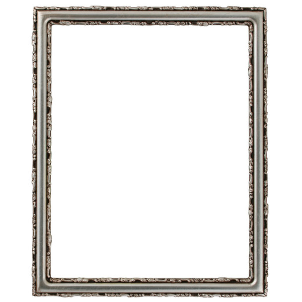 Virginia Rectangle Frame # 553 - Silver Leaf with Brown Antique