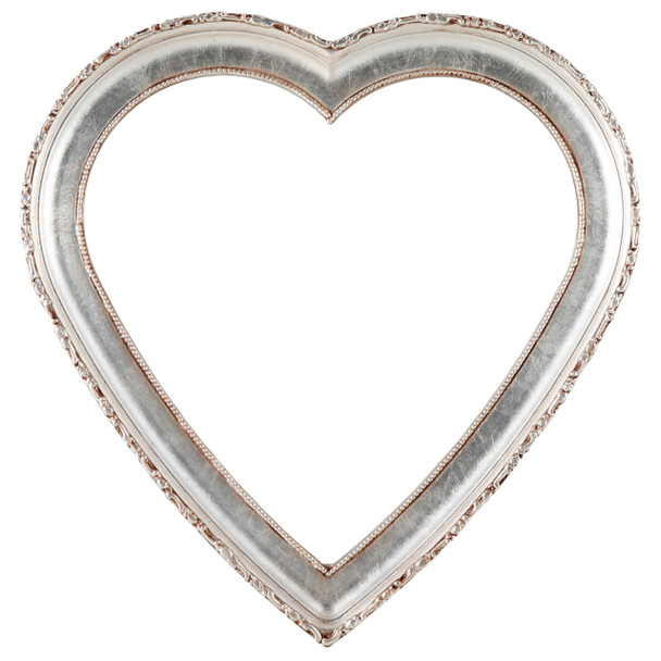 Kensington Heart Frame #401 - Silver Leaf with Brown Antique