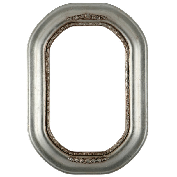 Boston Octagon Frame #457 - Silver Leaf with Brown Antique