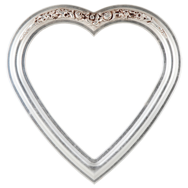 Florence Heart Frame #461 - Silver Leaf with Brown Antique