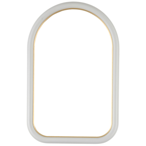 Hamilton Cathedral Frame #551 - Linen White with Gold Lip