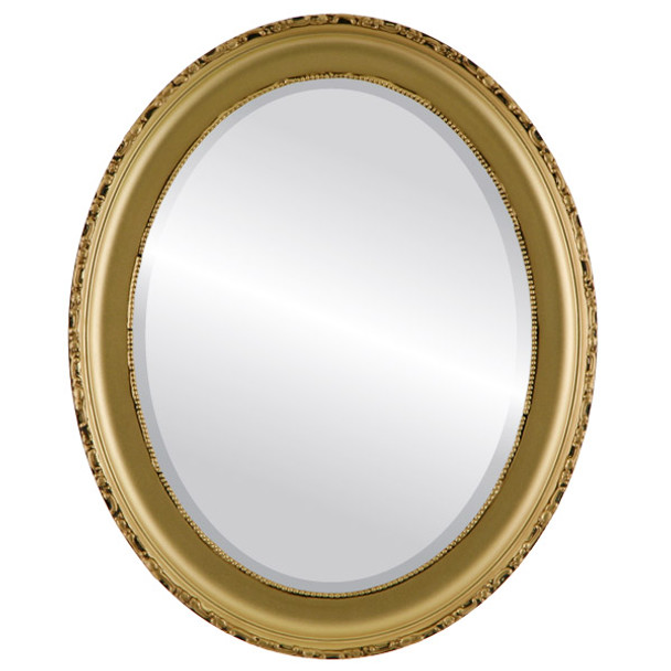 Kensington Beveled Oval Mirror Frame in Gold Spray