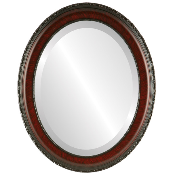 Kensington Beveled Oval Mirror Frame in Vintage Cherry