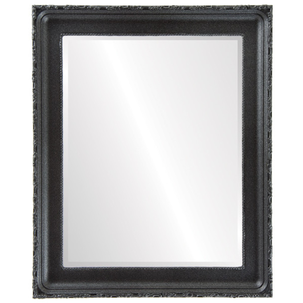 Kensington Beveled Rectangle Mirror Frame in Black Silver