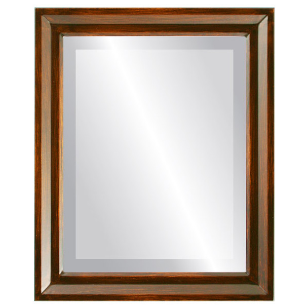 Newport Beveled Rectangle Mirror Frame in Mocha