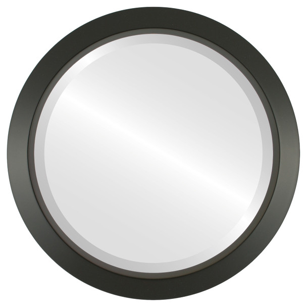 Regatta Beveled Round Mirror Frame in Matte Black