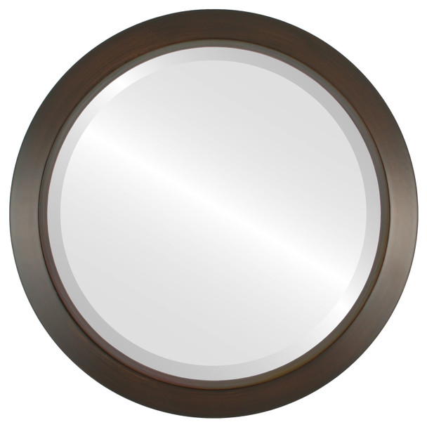 Regatta Beveled Round Mirror Frame in Mocha