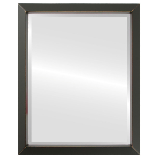 Regatta Beveled Rectangle Mirror Frame in Rubbed Black