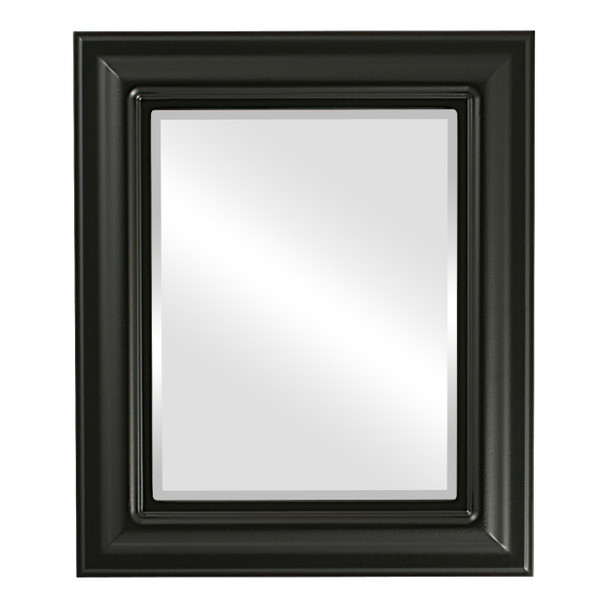 Lancaster Beveled Rectangle Mirror Frame in Matte Black