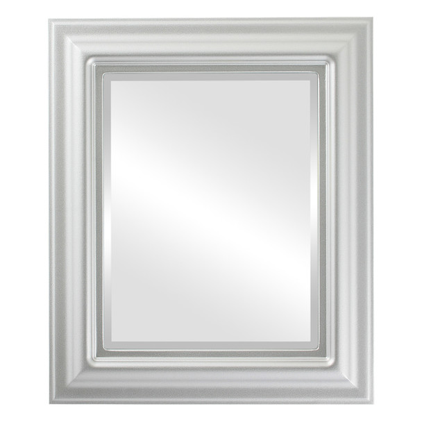 Lancaster Beveled Rectangle Mirror Frame in Silver Spray