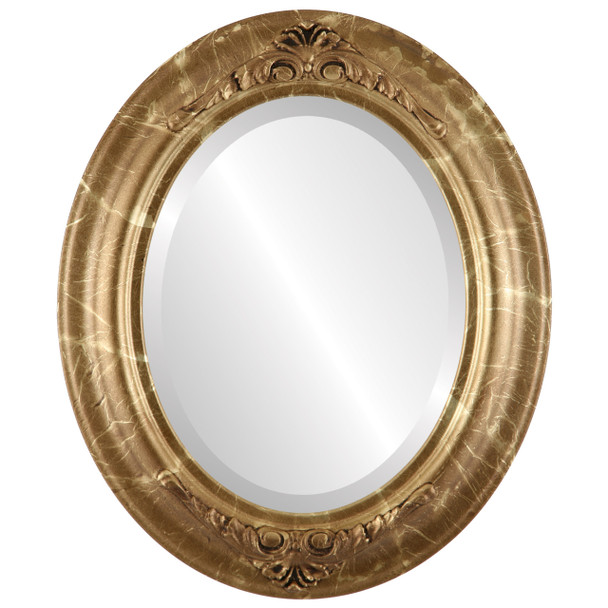 Winchester Beveled Oval Mirror Frame in Champagne Gold