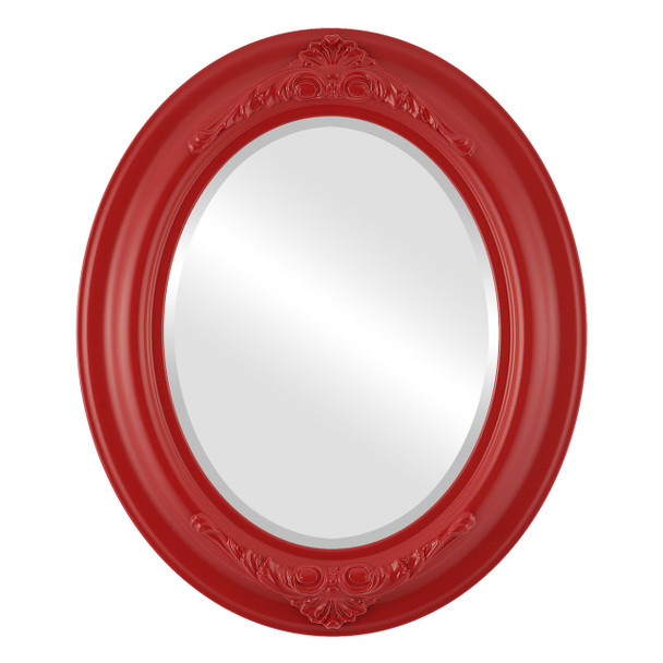 Winchester Beveled Oval Mirror Frame in Holiday Red