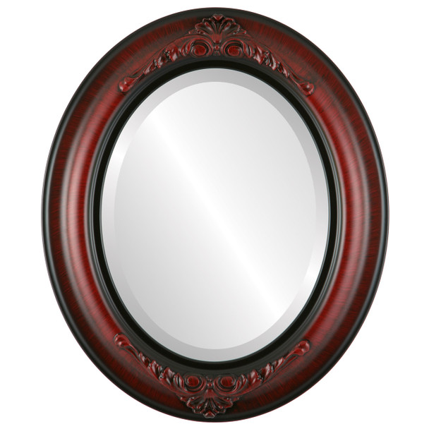 Winchester Beveled Oval Mirror Frame in Vintage Cherry