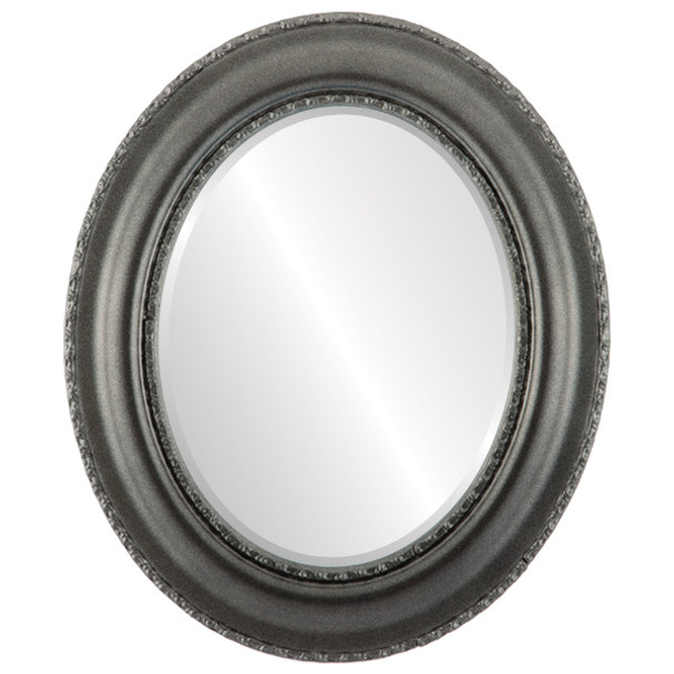 Somerset Beveled Oval Mirror Frame in Black Silver