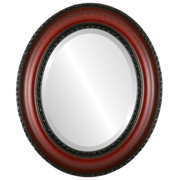 Somerset Beveled Oval Mirror Frame in Vintage Cherry