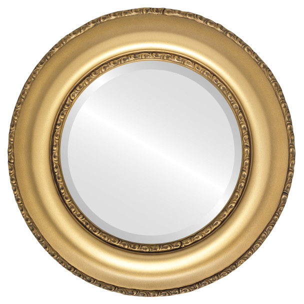 Somerset Beveled Round Mirror Frame in Desert Gold