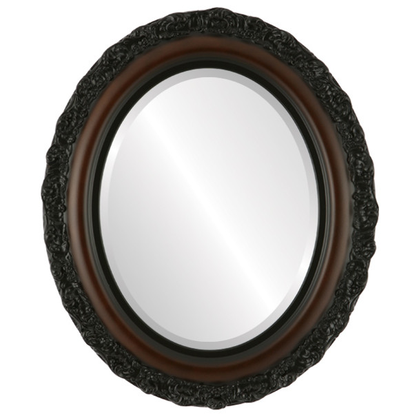 Venice Beveled Oval Mirror Frame in Walnut