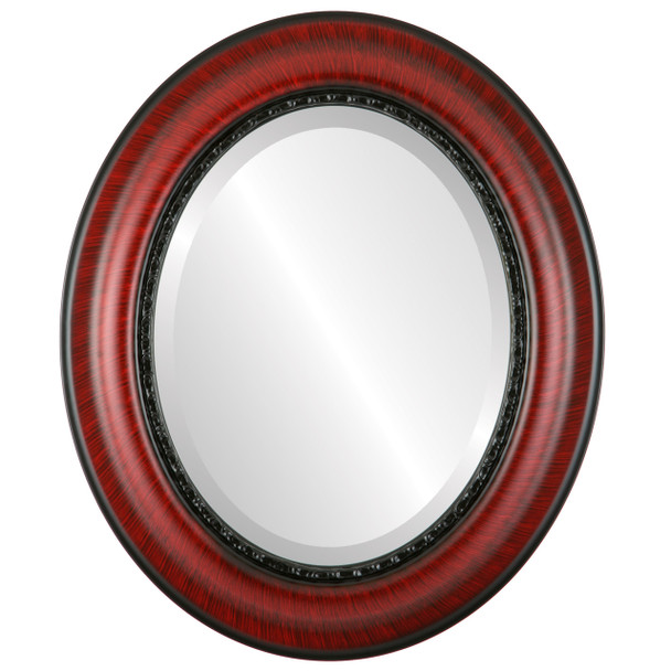 Chicago Beveled Oval Mirror Frame in Vintage Cherry