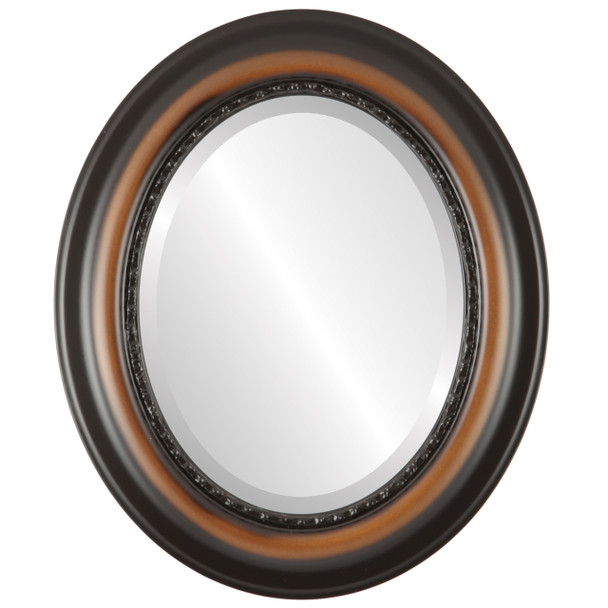 Chicago Beveled Oval Mirror Frame in Walnut
