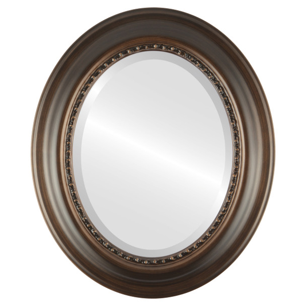 Chicago Beveled Oval Mirror Frame in Rubbed Bronze