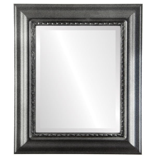 Chicago Beveled Rectangle Mirror Frame in Black Silver