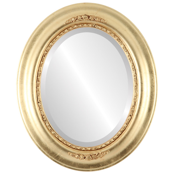 Boston Beveled Oval Mirror Frame in Gold Leaf