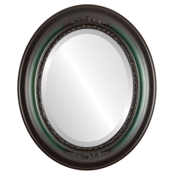 Boston Beveled Oval Mirror Frame in Hunter Green