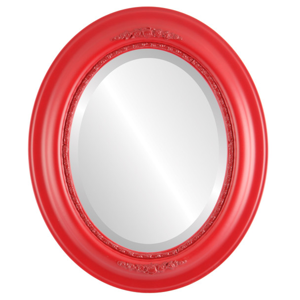 Boston Beveled Oval Mirror Frame in Holiday Red