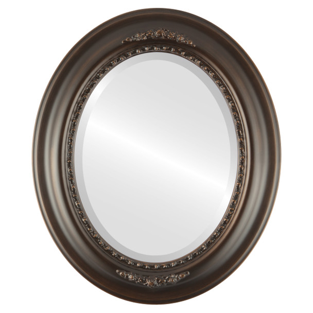 Boston Beveled Oval Mirror Frame in Rubbed Bronze