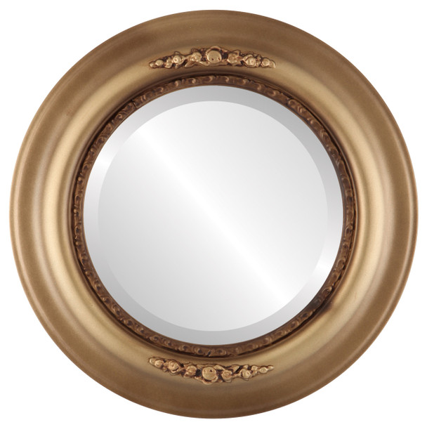 Boston Beveled Round Mirror Frame in Desert Gold