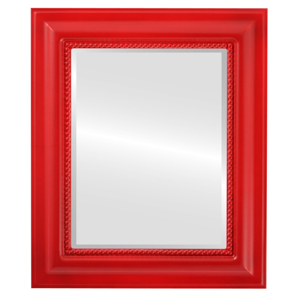 Heritage Beveled Rectangle Mirror Frame in Holiday Red